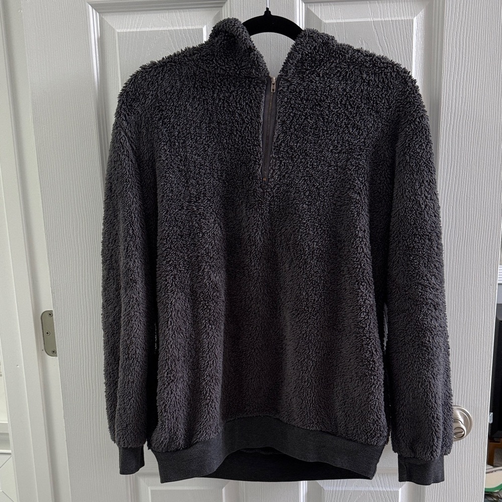 Amazon Women's Dark Gray Sherpa Pullover